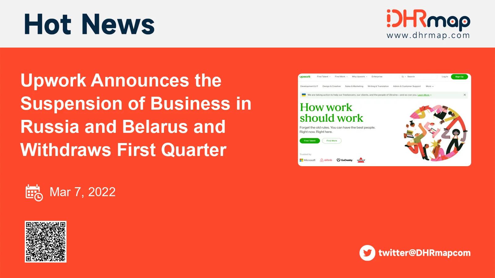Upwork Announces the Suspension of Business in Russia and Belarus and Withdraws First Quarter and Full-Year 2022 Guidance due to Uncertainties Related to Russian Invasion of Ukraine