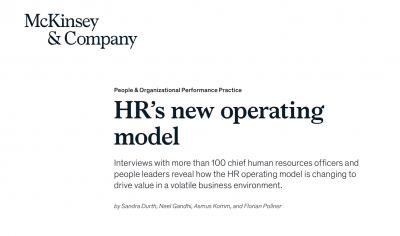 McKinsey: HR’s new operating model