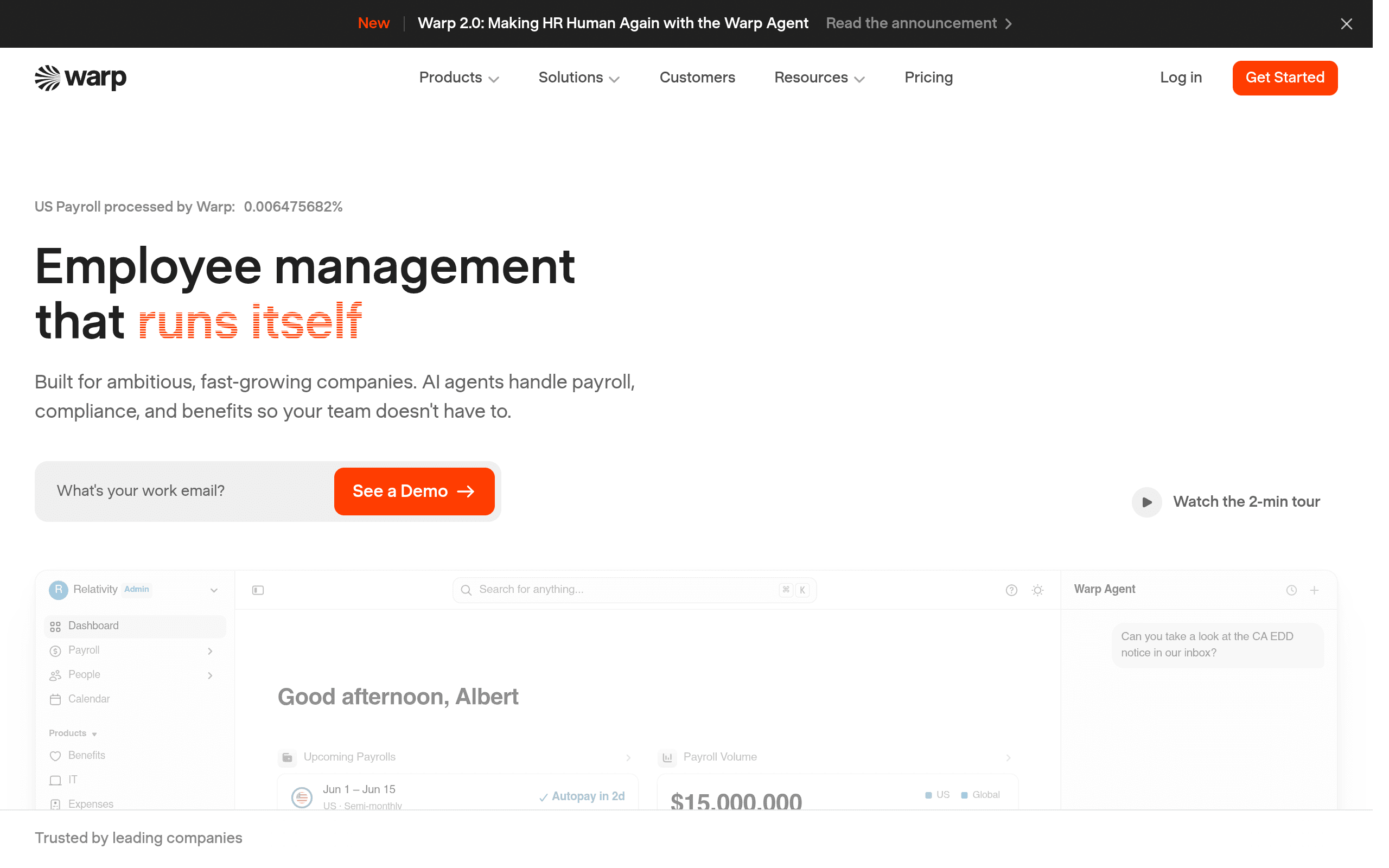 Warp raises $85 million as startup bets on AI-powered HR operations - People Matters - HR News